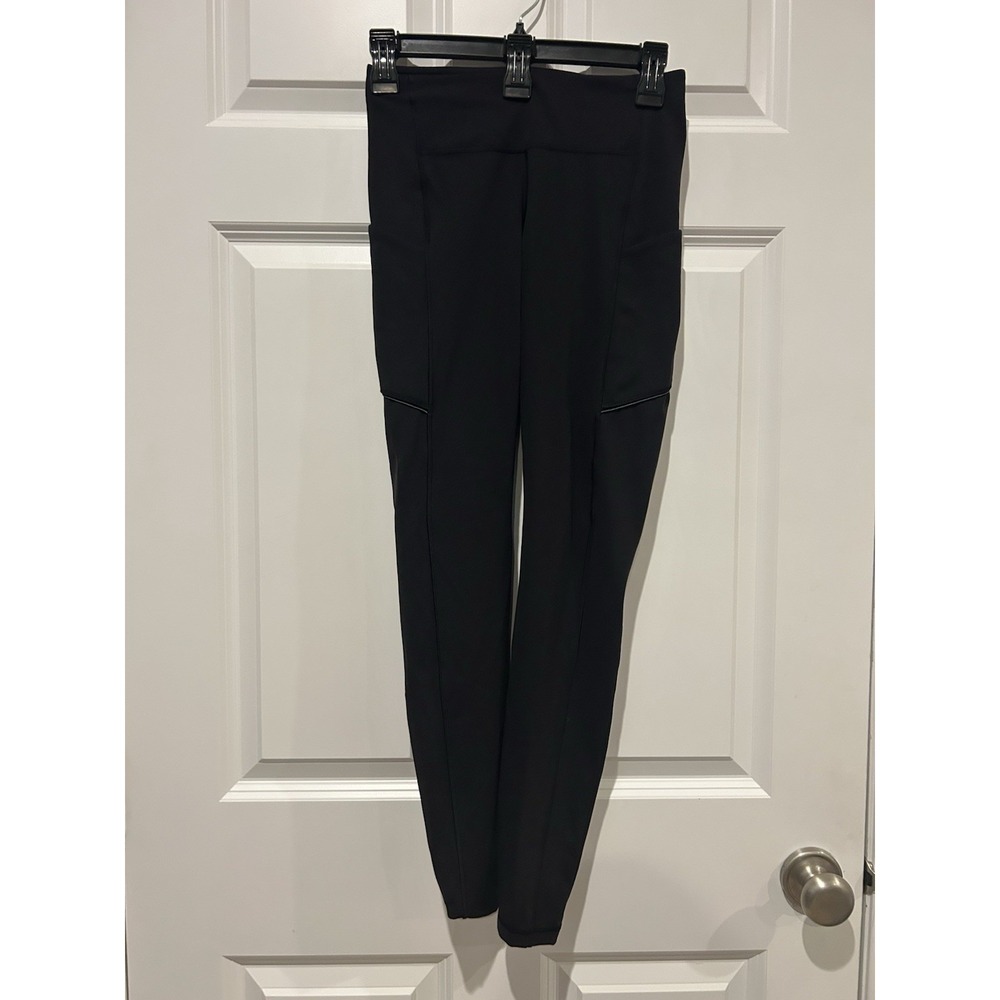 Lululemon Speed Up Tight 28" Black Running Leggings Pockets LW5BMUS Size 4